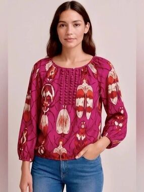 Tory Burch Silk Magenta Blouse